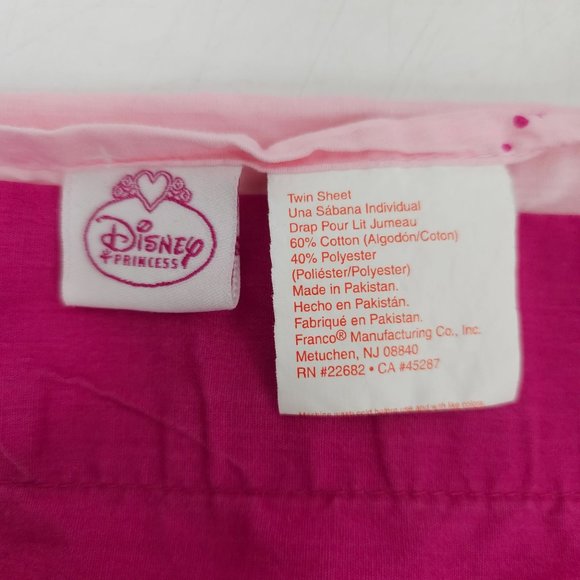 Disney Princess Sheet Set Twin 2011 3pc Girls Pink Heart Aurora Belle Cinderella - Picture 6 of 10
